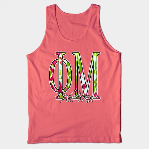 Pretty in Pink and Green Phi Mu Design. Tank Top by artbyomega